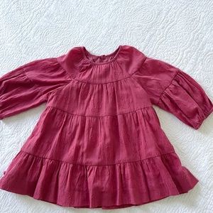 Zara textured raspberry pink ruffle dress size 18-24